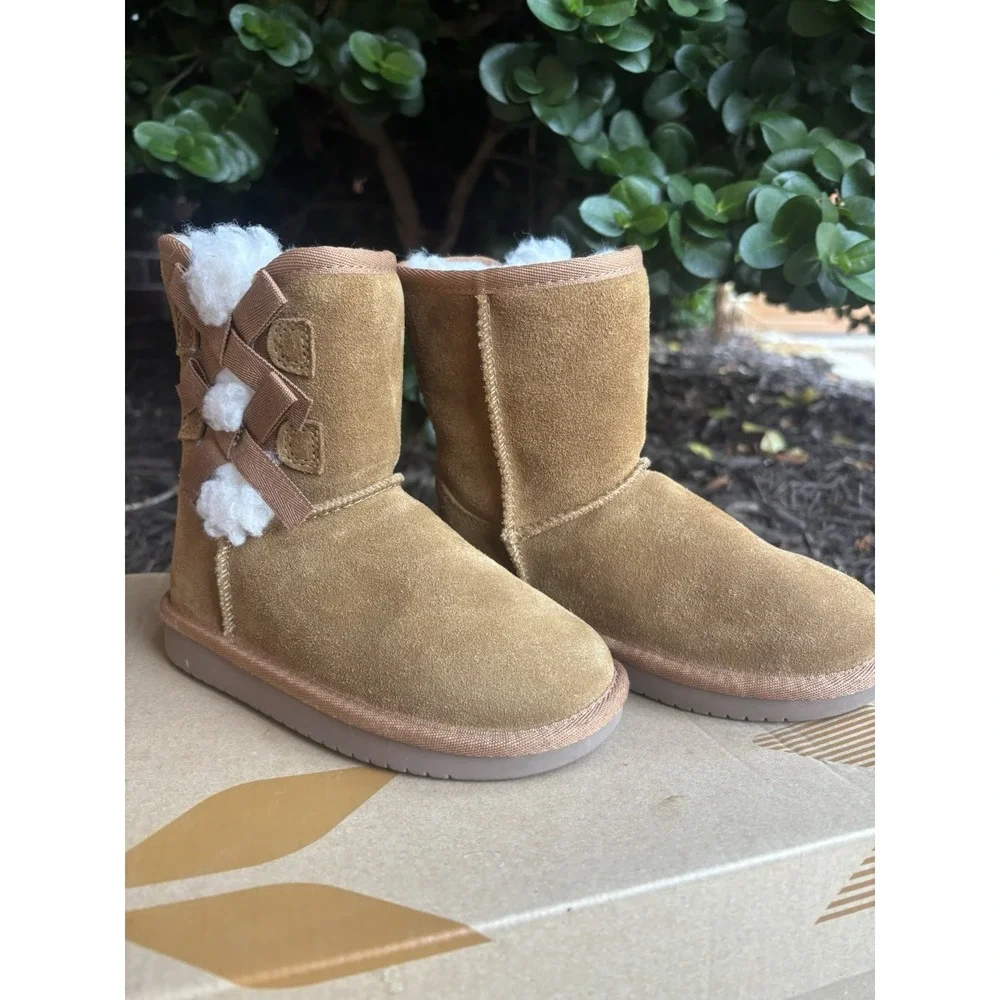 ⭐️Koolaburra by UGG Victoria Short Boots⭐️Youth Girl's Size 9⭐️Chestnut Brown⭐️